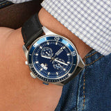 Fossil Wakefield Chronograph Blue Dial Black Leather Strap Watch for Women - CH2945 Buy Now By Fossil