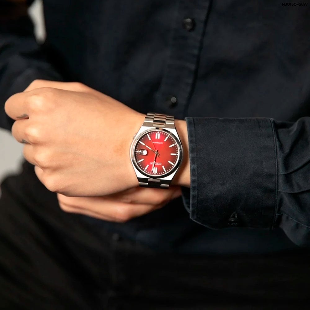 Citizen Tsuyosa Automatic Red Dial Silver Steel Strap Watch For Men - NJ0150-56W Buy Now By Citizen