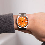 Citizen Tsuyosa Automatic Orange Dial Silver Steel Strap Watch For Men - NJ0151-88Z Buy Now By Citizen