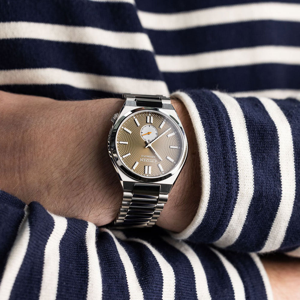 Citizen Tsuyosa Automatic Titanium Yellow Dial Silver Steel Strap Watch For Men - NK5010-51X Buy Now By Citizen