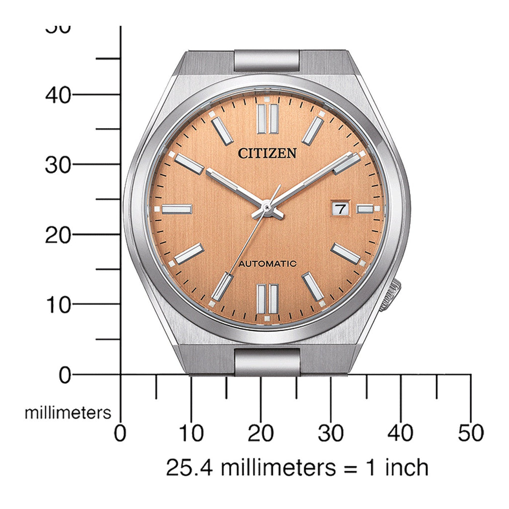 Citizen Tsuyosa Automatic Salmon Orange Dial Silver Steel Strap Watch For Men - NJ0159-86Z Buy Now By Citizen