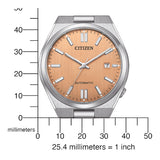 Citizen Tsuyosa Automatic Salmon Orange Dial Silver Steel Strap Watch For Men - NJ0159-86Z Buy Now By Citizen