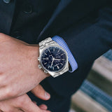 Citizen Eco Drive Chronograph Blue Dial Silver Steel Strap Watch For Men - AT2140-55L Buy Now By Citizen