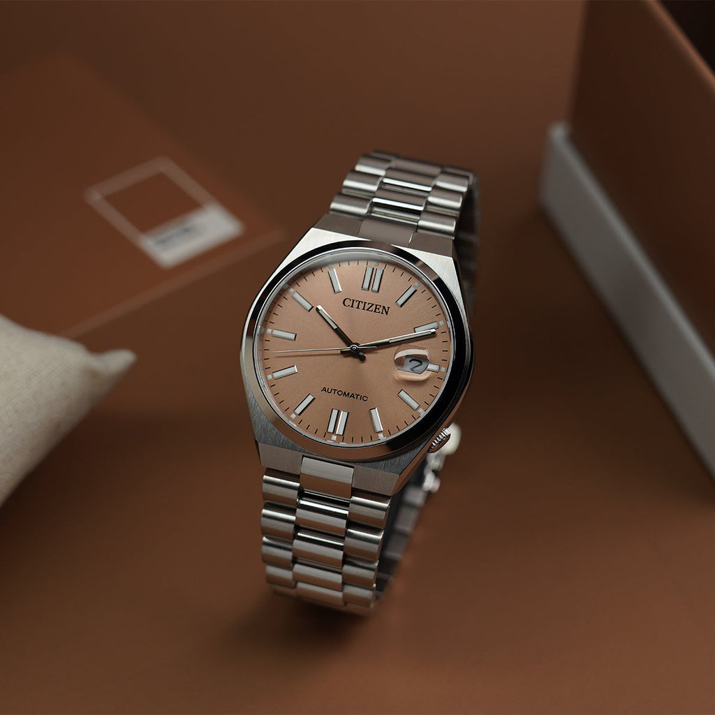 Citizen x Pantone Automatic Warm Sand Dial Silver Steel Strap Watch For Men - NJ0158-89Y Buy Now By Citizen