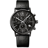 Calvin Klein Post Minimal Chronograph Black Dial Black Leather Strap Watch for Men - K7627401 Buy Now By Calvin Klein