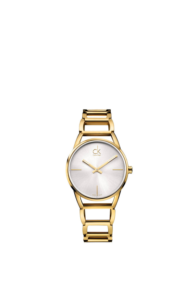 Calvin Klein Stately Silver Dial Gold Steel Strap Watch for Women - K3G23526 Buy Now By Calvin Klein