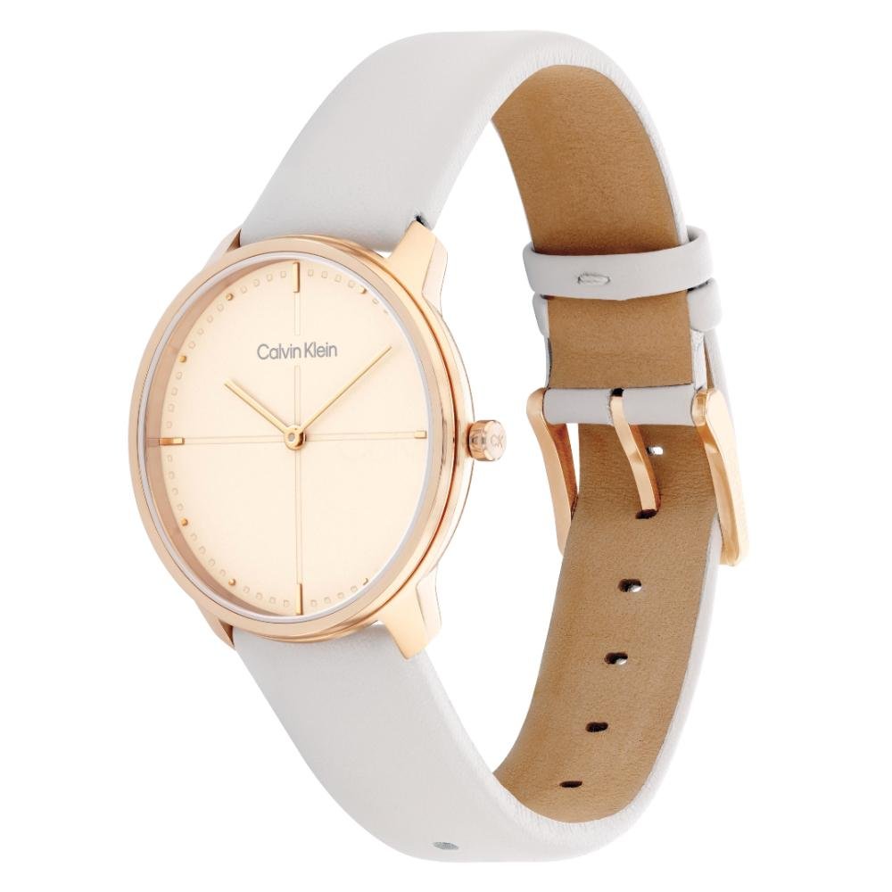 Calvin Klein City Silver Dial White Leather Strap Watch for Women - K2G236X6 Buy Now By Calvin Klein