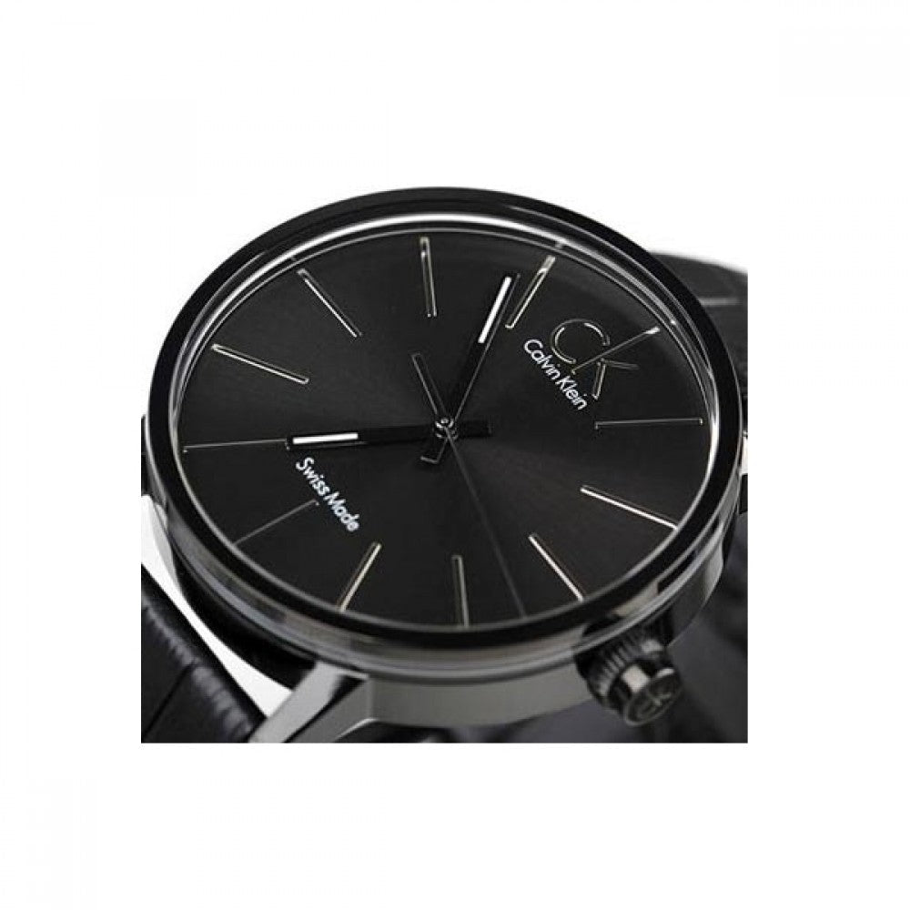Calvin Klein Post Minimal Black Dial Black Leather Strap Watch for Men - K7621401 Buy Now By Calvin Klein