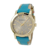 Burberry The City Gold Dial Blue Leather Strap Watch for Women - BU9018 Buy Now By Burberry
