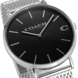 Coach Charles Black Dial Silver Mesh Bracelet Watch for Men - 14602144 Buy Now By Coach