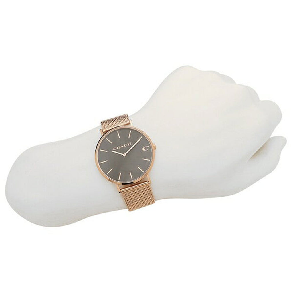 Coach Charles Black Dial Rose Gold Mesh Bracelet Watch for Men - 14602552 Buy Now By Coach