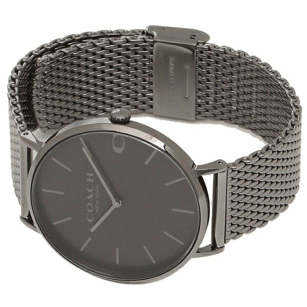 Coach Charles Black Dial Grey Mesh Bracelet Watch for Men - 14602145 Buy Now By Coach