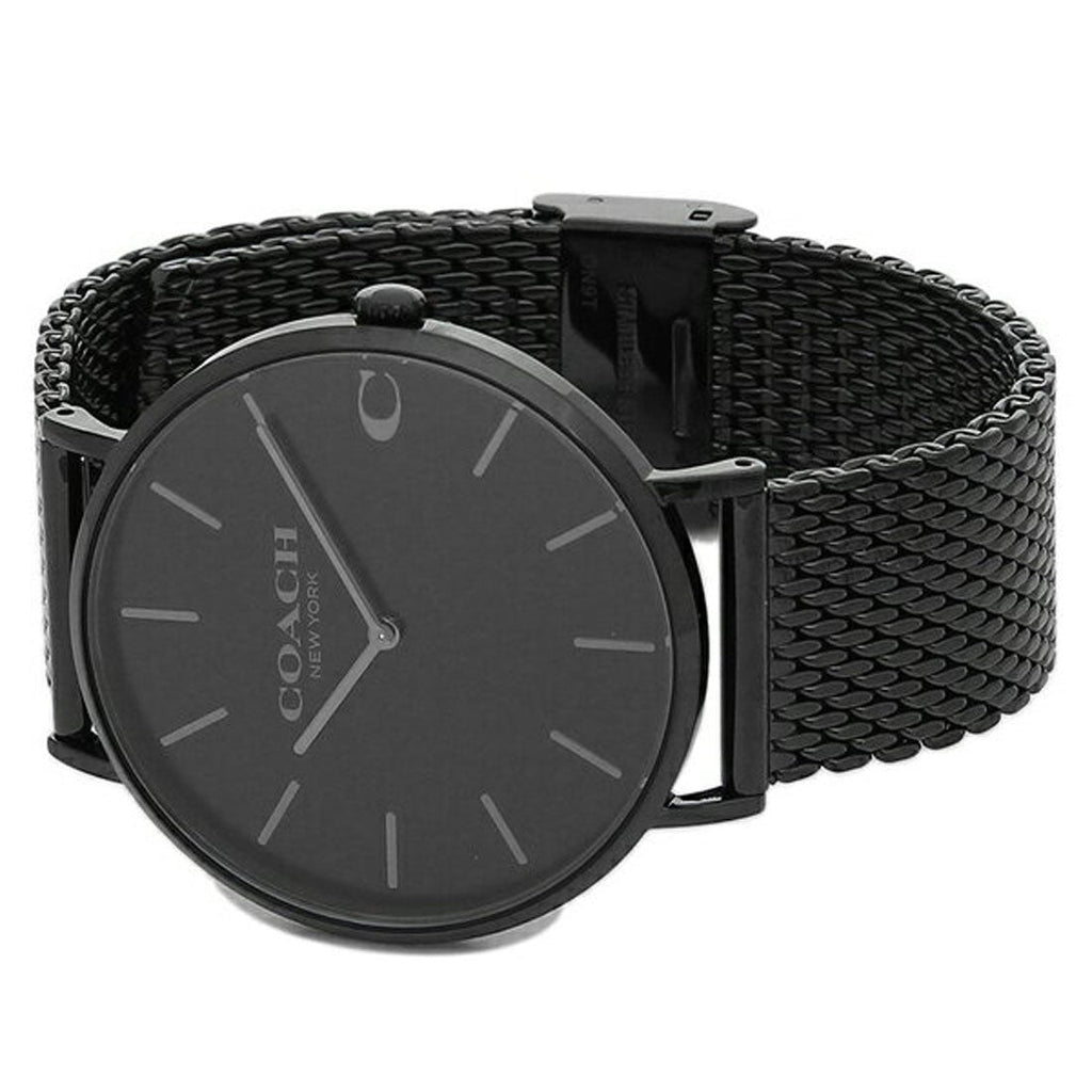 Coach Charles Black Dial Black Mesh Bracelet Watch for Men - 14602148 Buy Now By Coach