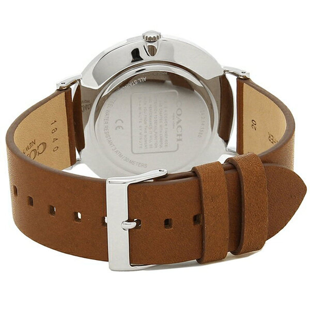 Coach Charles Blue Dial Brown Leather Strap Watch for Men - 14602151 Buy Now By Coach