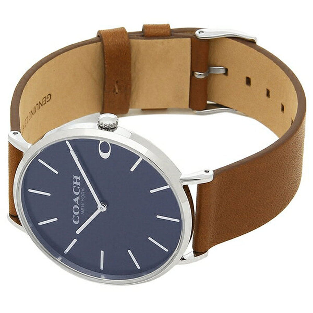 Coach Charles Blue Dial Brown Leather Strap Watch for Men - 14602151 Buy Now By Coach