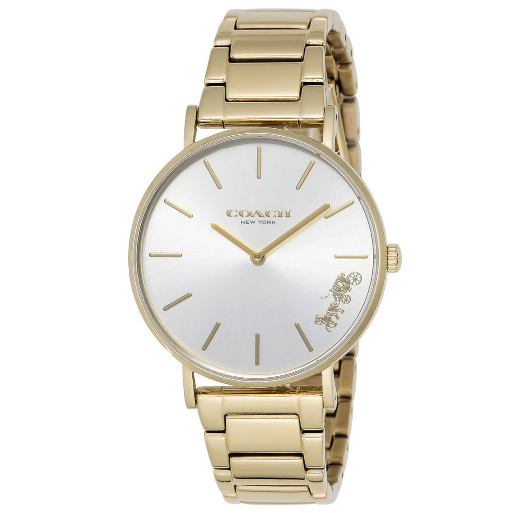 Coach Perry White Dial Gold Steel Strap Watch for Women - 14503345 Buy Now By Coach