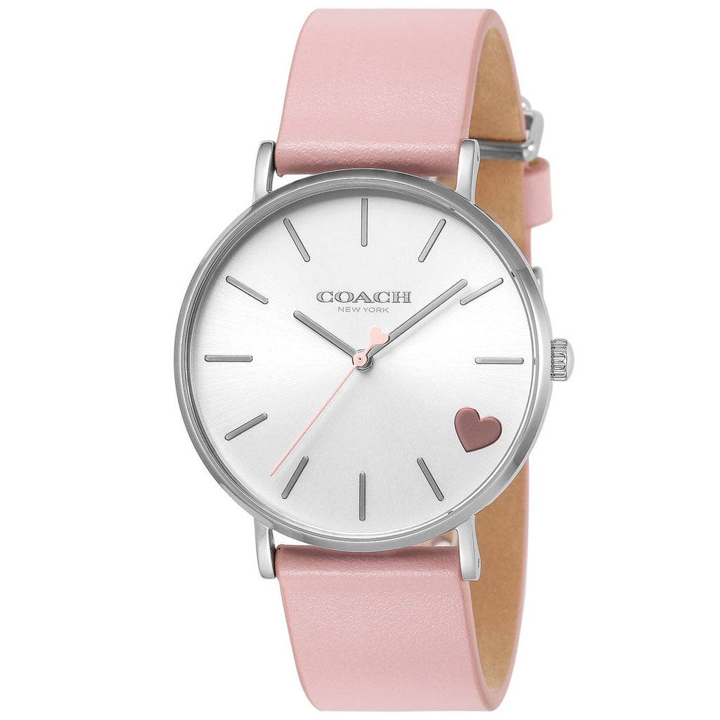 Coach Perry Silver Dial Pink Leather Strap Watch for Women - 14503516 Buy Now By Coach
