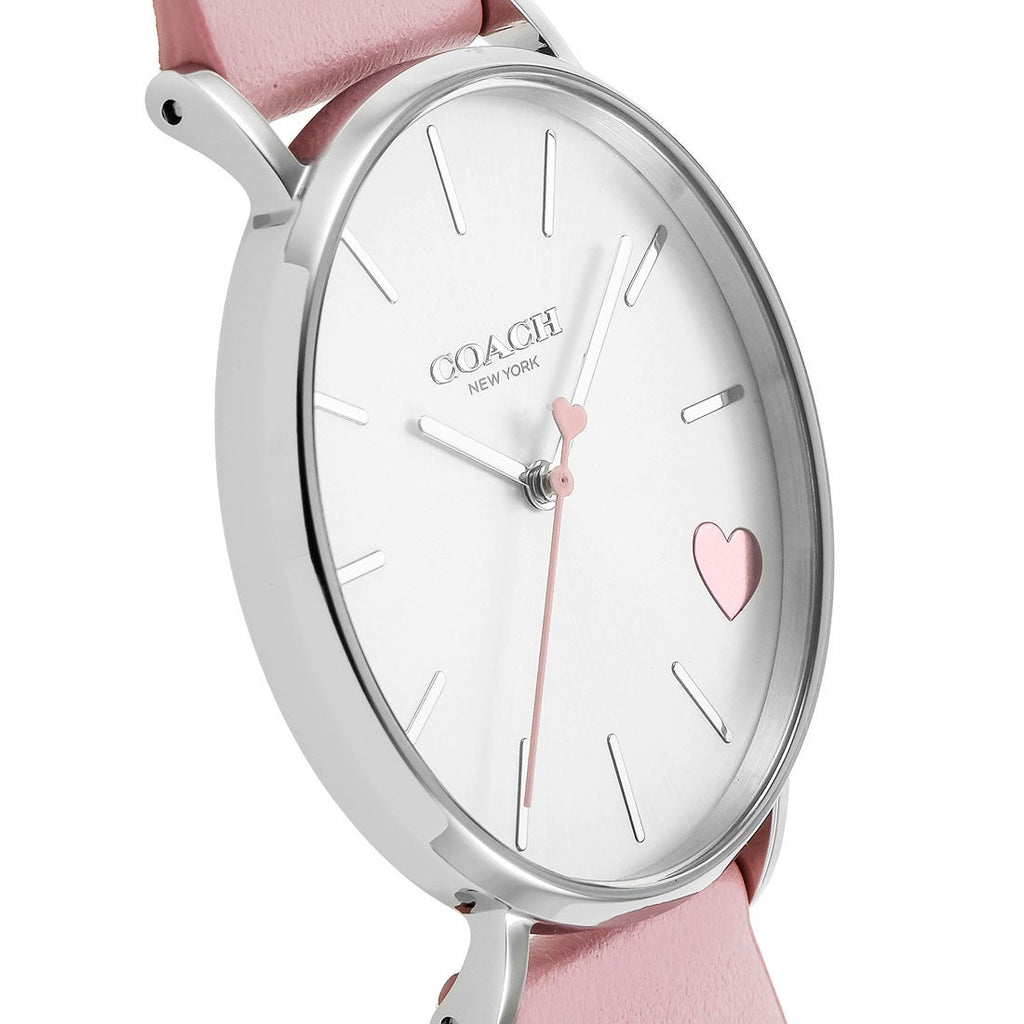 Coach Perry Silver Dial Pink Leather Strap Watch for Women - 14503516 Buy Now By Coach