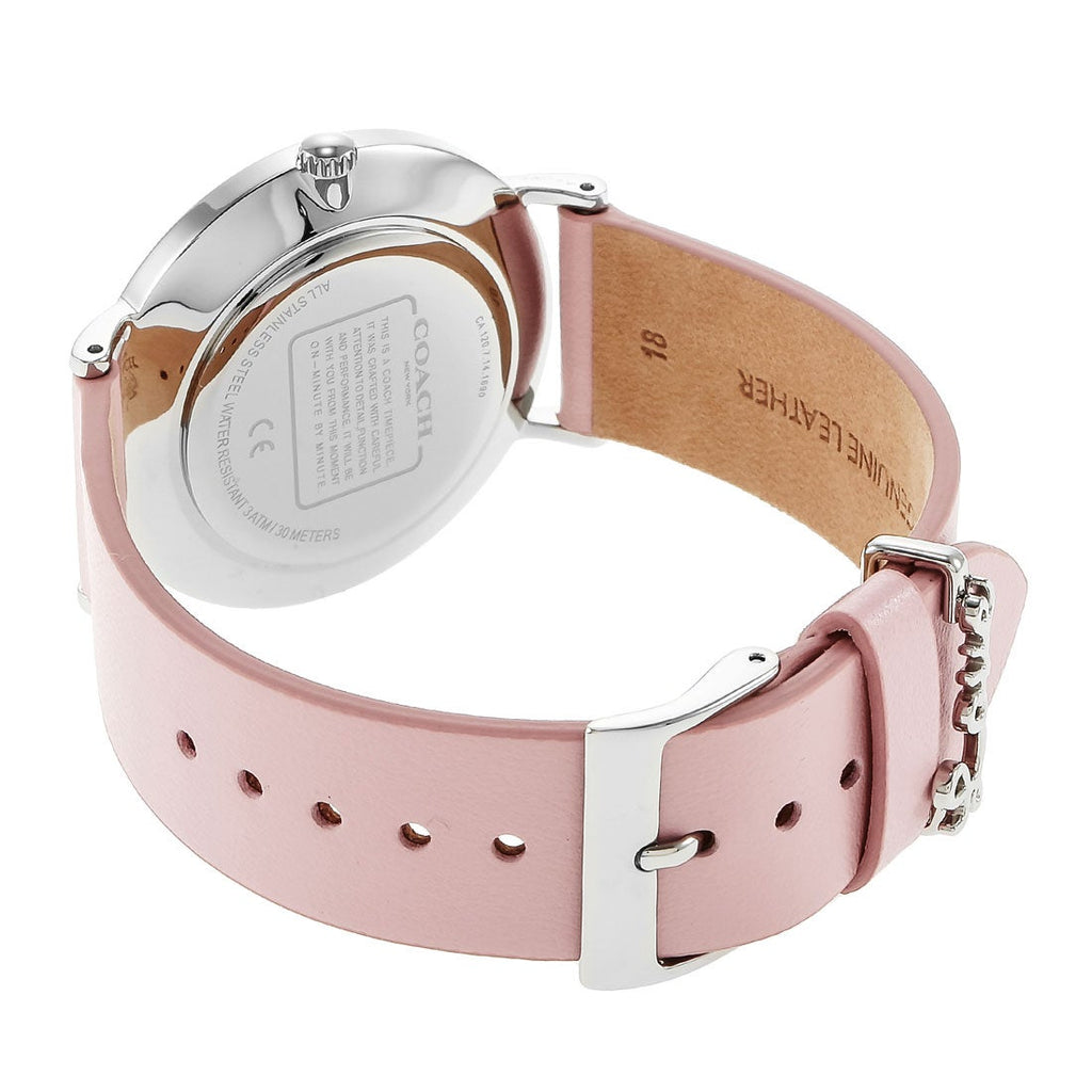 Coach Perry Silver Dial Pink Leather Strap Watch for Women - 14503516 Buy Now By Coach