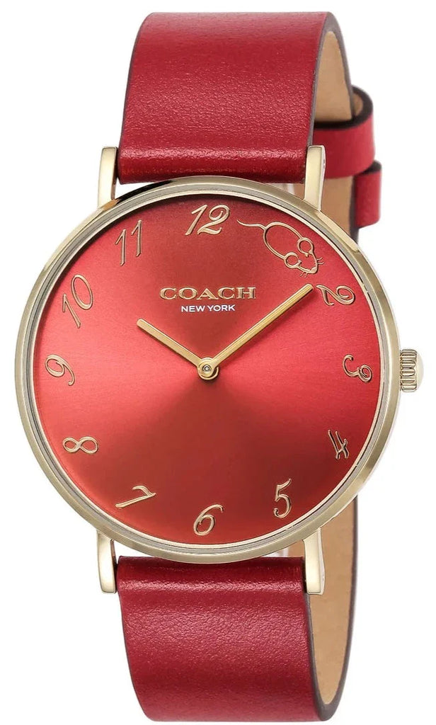 Coach Perry Red Dial Red Leather Strap Watch for Women - 14503486 Buy Now By Coach