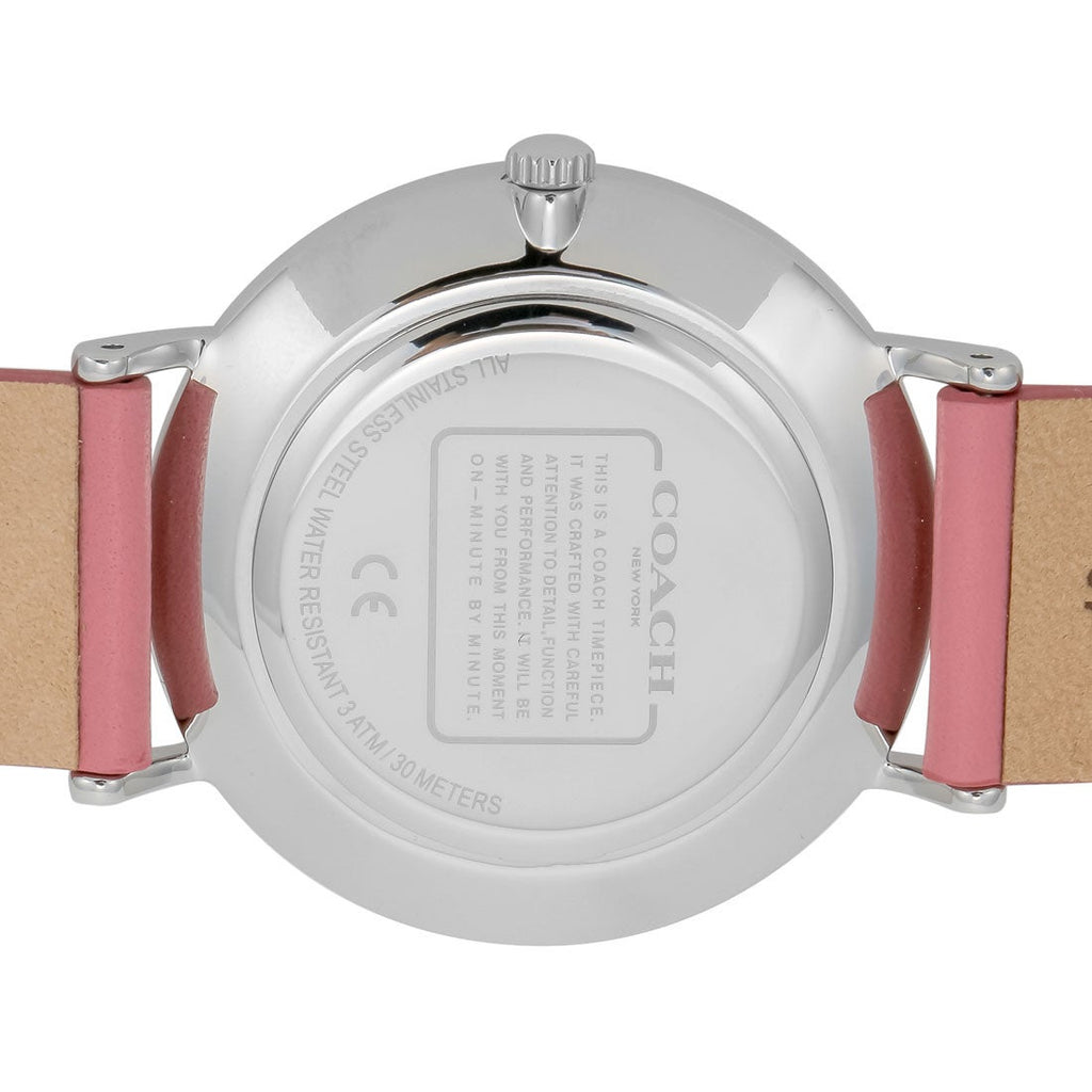 Coach Perry Mother of Pearl White Dial Pink Leather Strap Watch for Women - 14503243 Buy Now By Coach