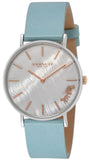 Coach Perry Mother of Pearl White Dial Blue Leather Strap Watch for Women - 14503271 Buy Now By Coach
