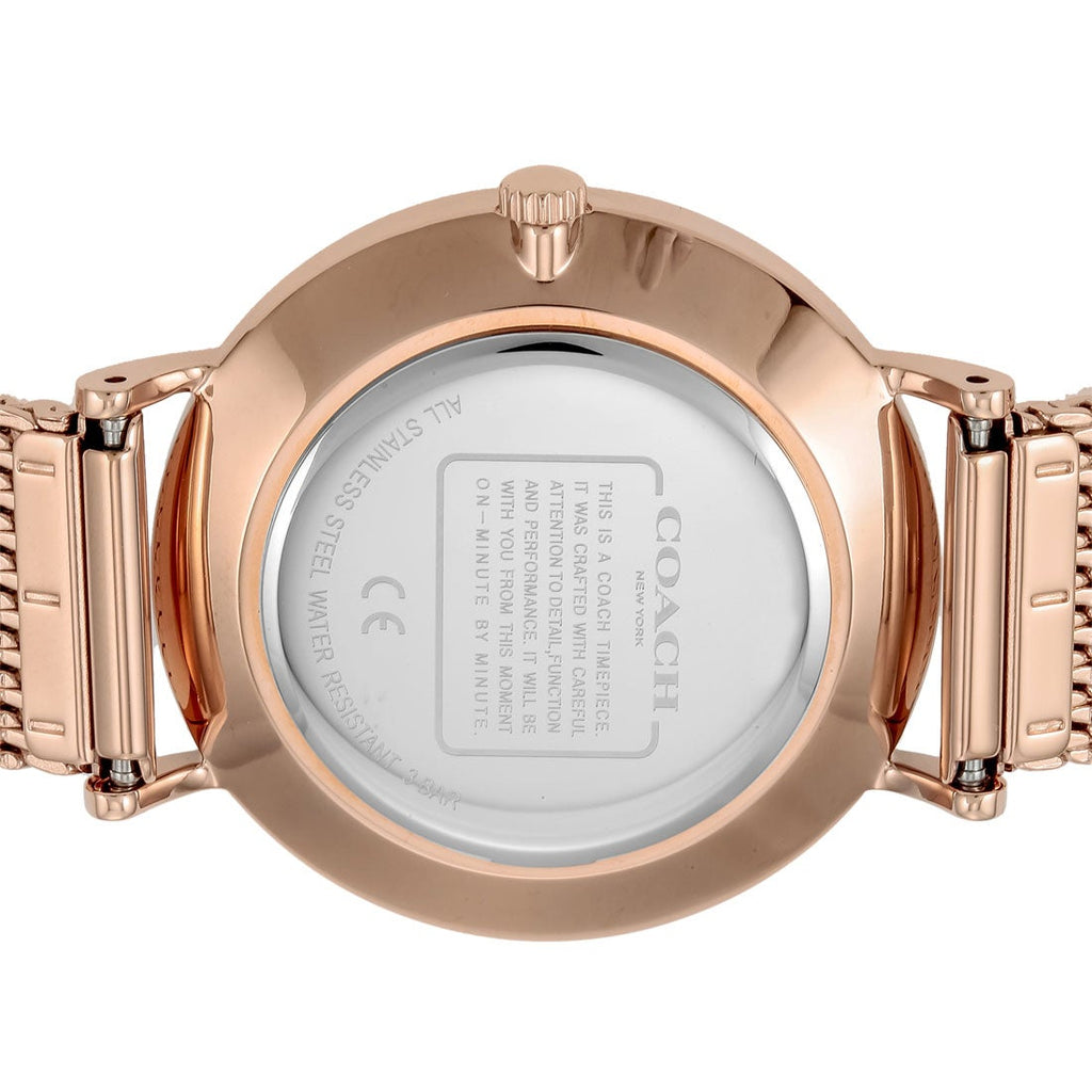 Coach Perry Silver Dial Rose Gold Mesh Bracelet Watch for Women - 14503386 Buy Now By Coach