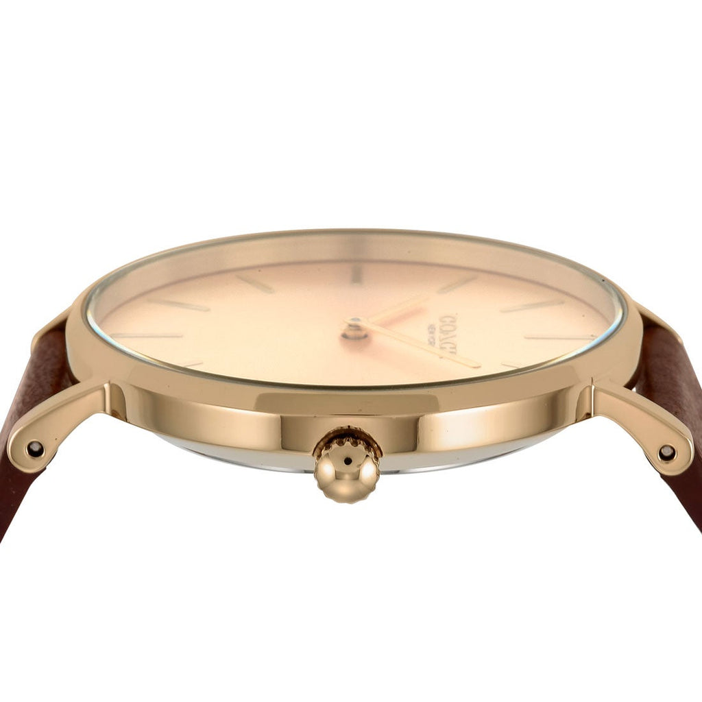 Coach Perry Gold Dial Brown Leather Strap Watch for Women - 14503331 Buy Now By Coach