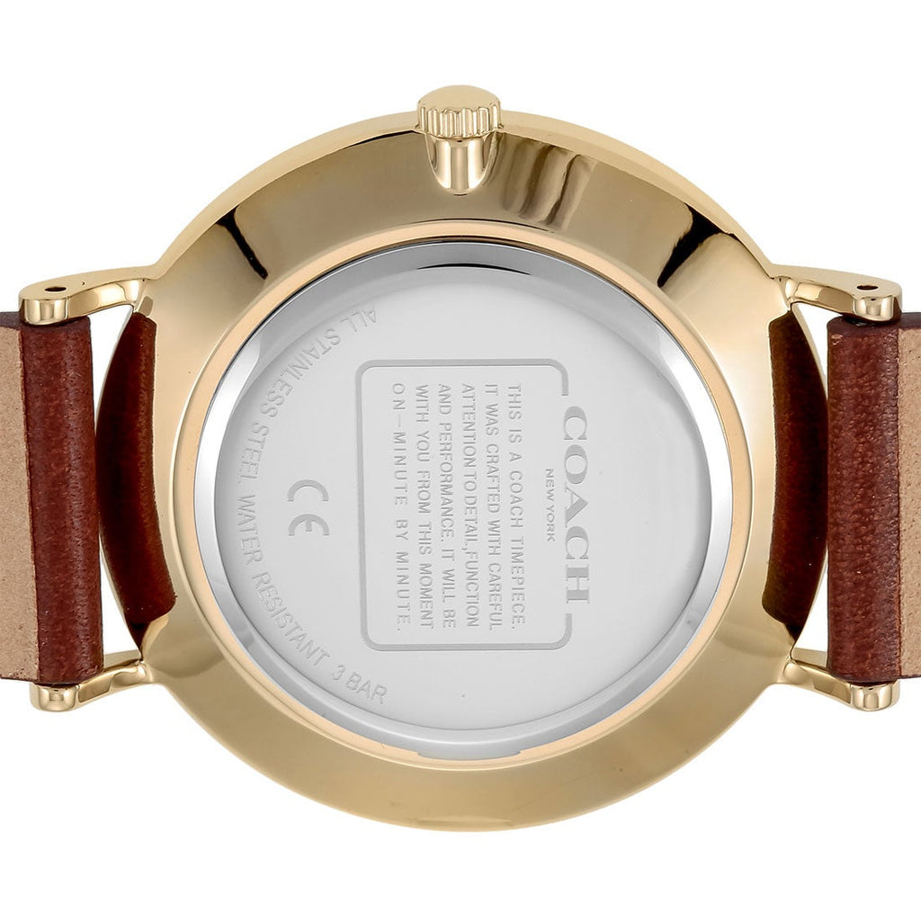 Coach Perry Gold Dial Brown Leather Strap Watch for Women - 14503331 Buy Now By Coach