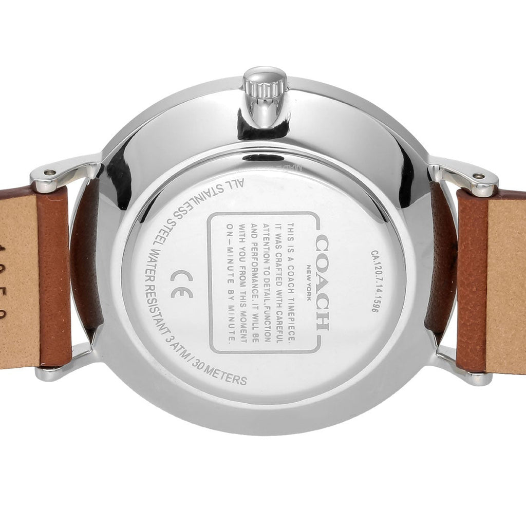 Coach Perry Silver Dial Brown Leather Strap Watch for Women - 14503120 Buy Now By Coach