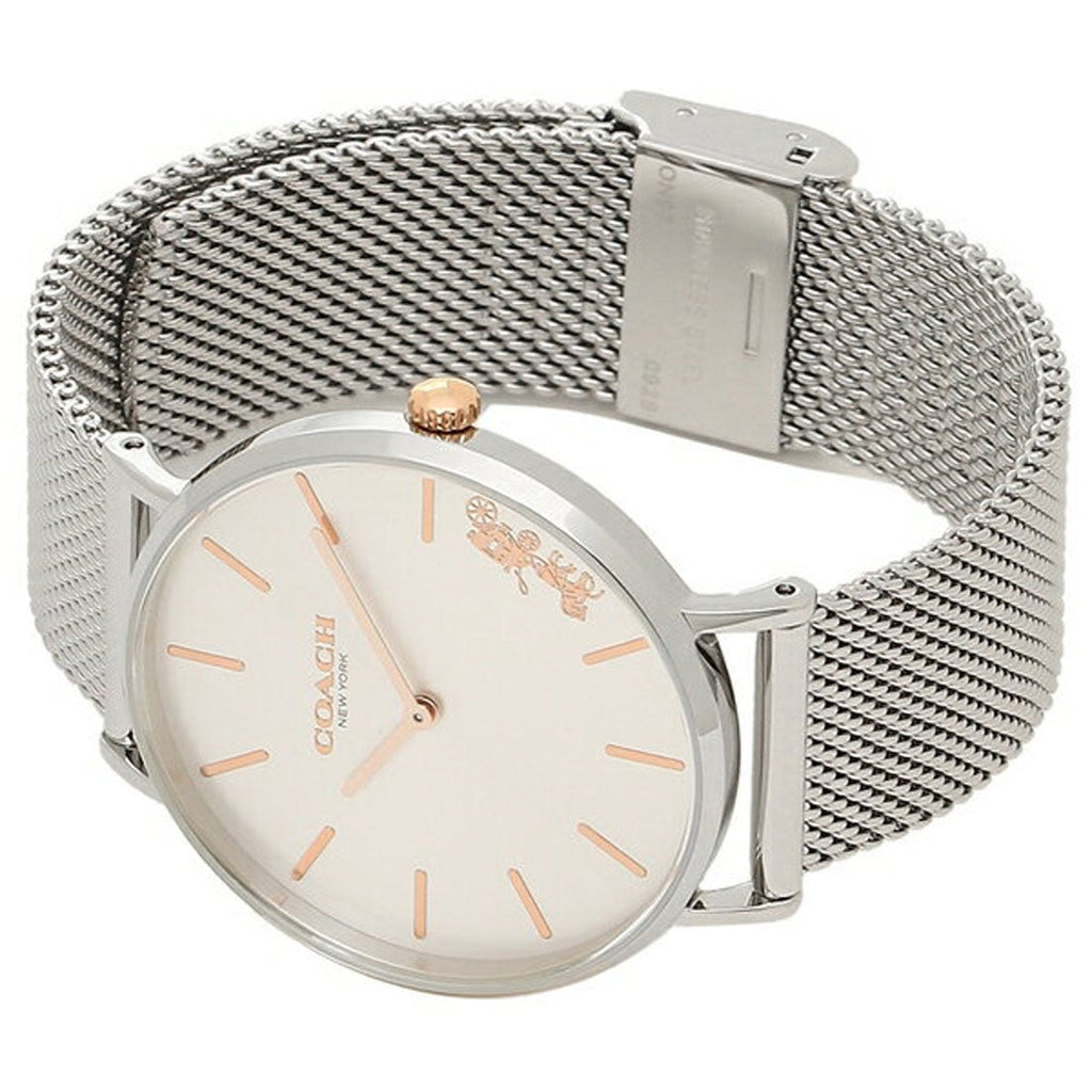 Coach Perry White Dial Silver Mesh Bracelet Watch for Women - 14503124 Buy Now By Coach