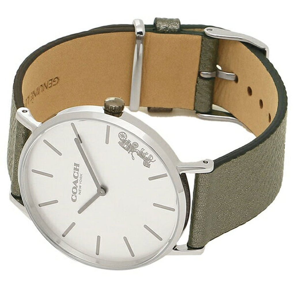 Coach Perry White Dial Grey Leather Strap Watch for Women - 14503155 Buy Now By Coach