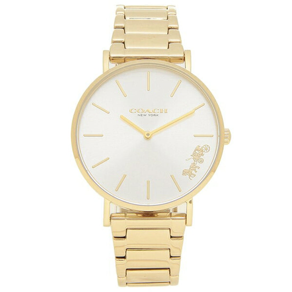 Coach Perry White Dial Gold Steel Strap Watch for Women - 14503345 Buy Now By Coach