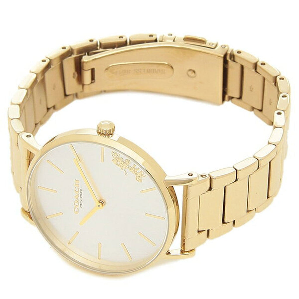 Coach Perry White Dial Gold Steel Strap Watch for Women - 14503345 Buy Now By Coach