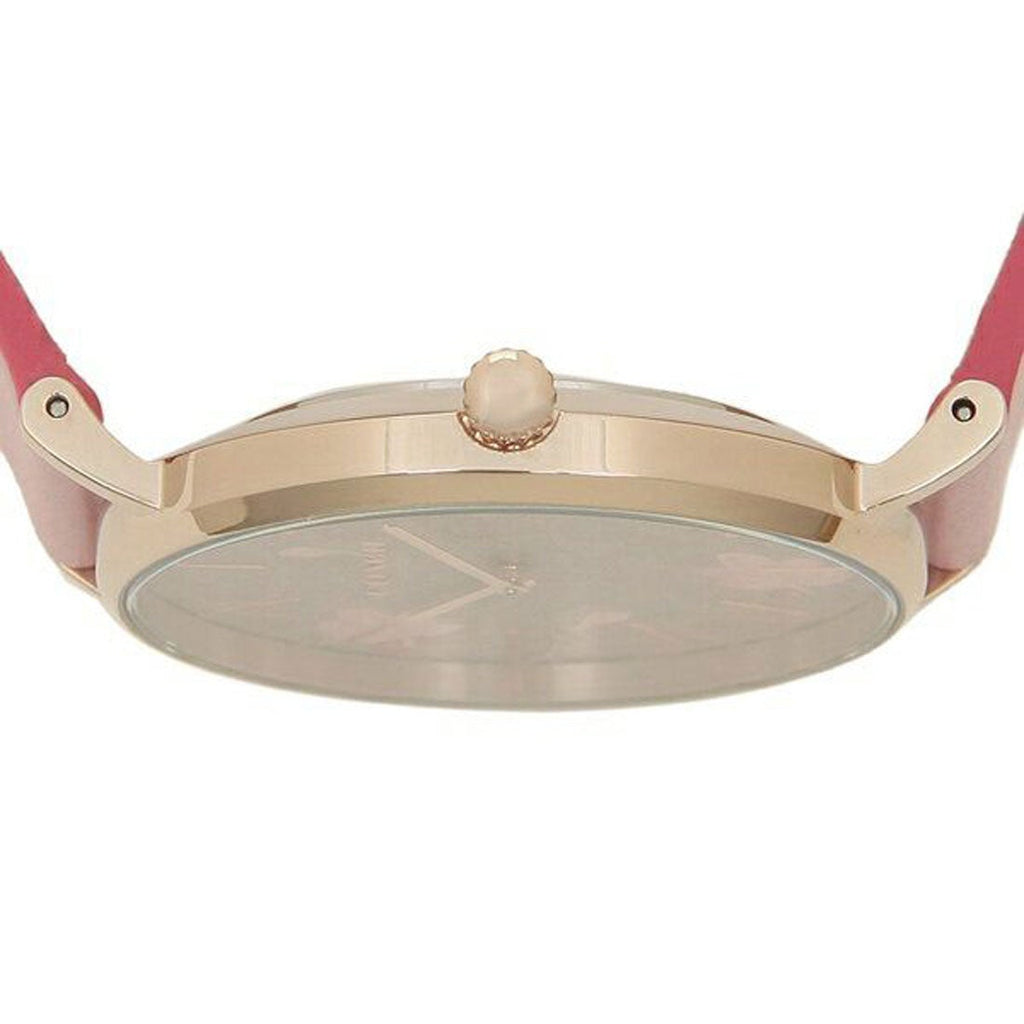 Coach Perry Floral Motif Fawn Dial Pink Leather Strap Watch for Women - 14503442 Buy Now By Coach