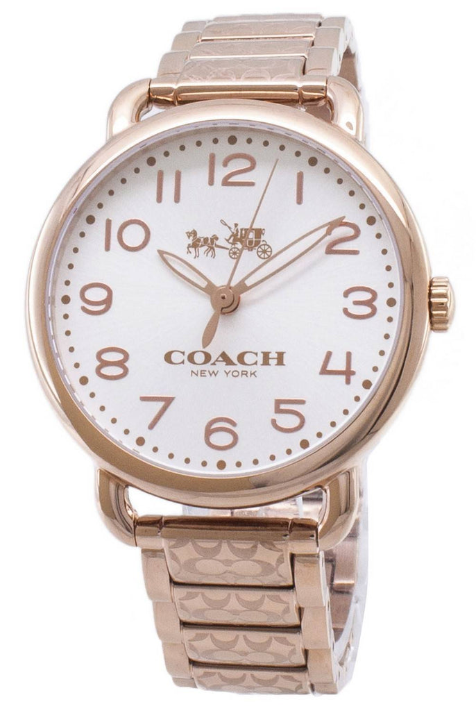 Coach Delancey White Dial Rose Gold Steel Strap Watch for Women - 14502497 Buy Now By Coach