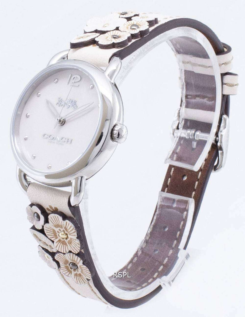 Coach Delancey White Dial Floral White Leather Strap Watch for Women - 14502760 Buy Now By Coach