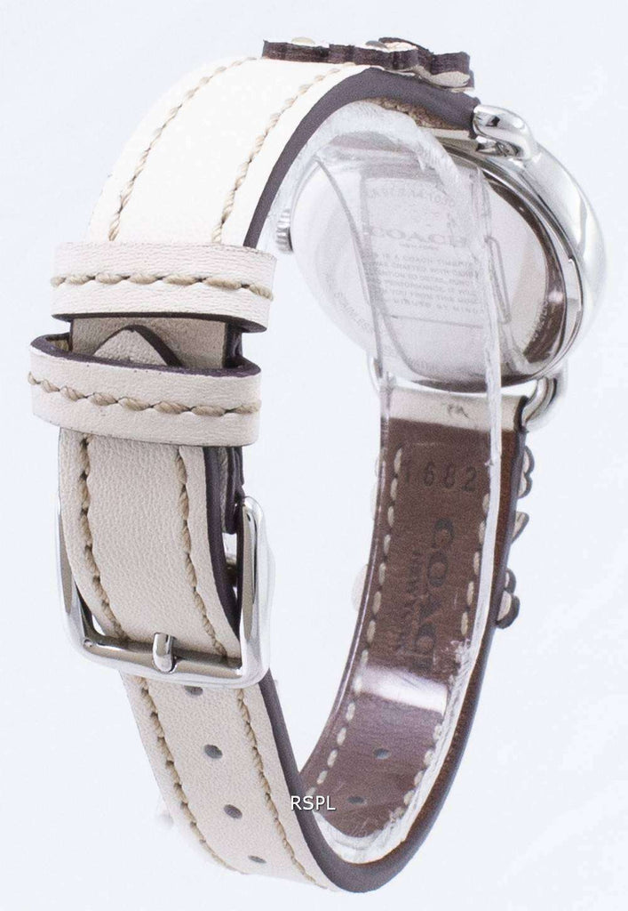 Coach Delancey White Dial Floral White Leather Strap Watch for Women - 14502760 Buy Now By Coach