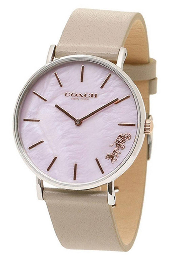 Coach Perry Mother of Pearl Dial Light Grey Leather Strap Watch for Women - 14503245 Buy Now By Coach