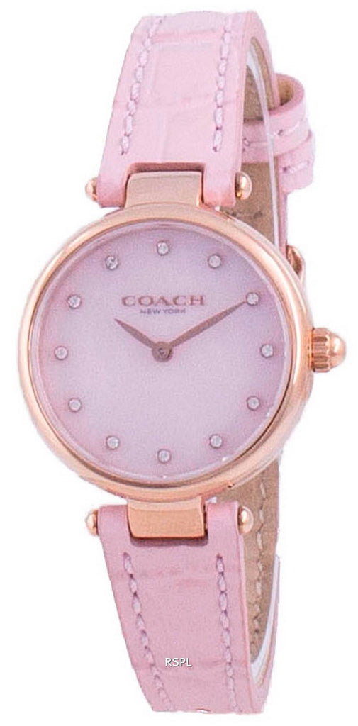 Coach Hayley Mother of Pearl Pink Dial Pink Leather Strap Watch for Women - 14503537 Buy Now By Coach