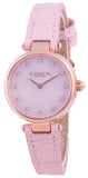 Coach Hayley Mother of Pearl Pink Dial Pink Leather Strap Watch for Women - 14503537 Buy Now By Coach