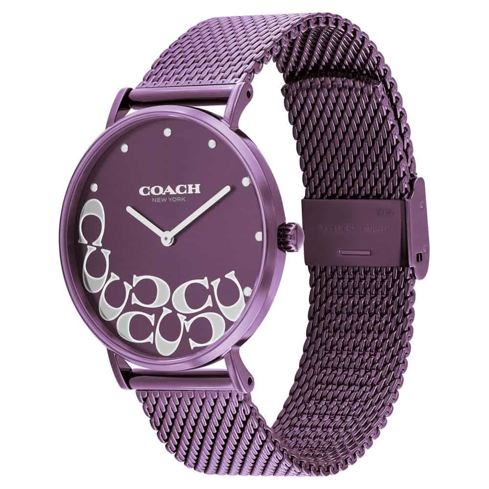 Coach Perry Purple Dial Purple Mesh Bracelet Watch for Women - 14503484 Buy Now By Coach