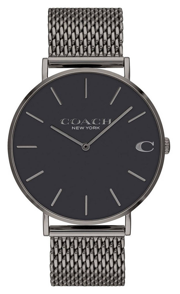 Coach Charles Black Dial Grey Mesh Bracelet Watch for Men - 14602145 Buy Now By Coach