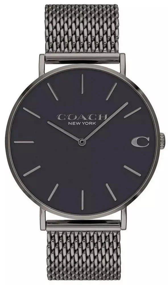 Coach Charles Black Dial Grey Mesh Bracelet Watch for Men - 14602145 Buy Now By Coach