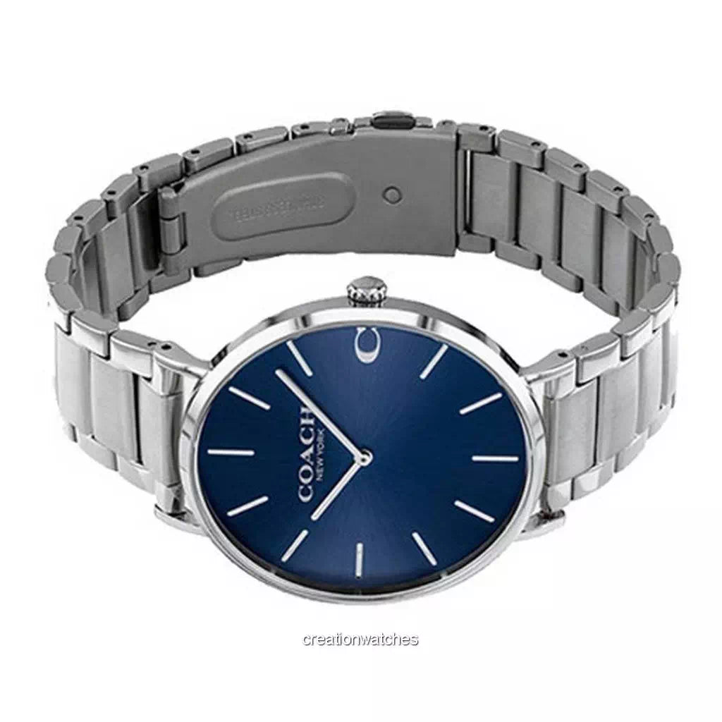 Coach Charles Blue Dial Silver Steel Strap Watch for Men - 14602429 Buy Now By Coach