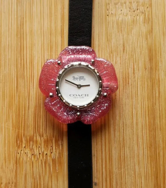 Coach Perry Silver Dial Black Leather Strap Watch for Women - 14503049 Buy Now By Coach