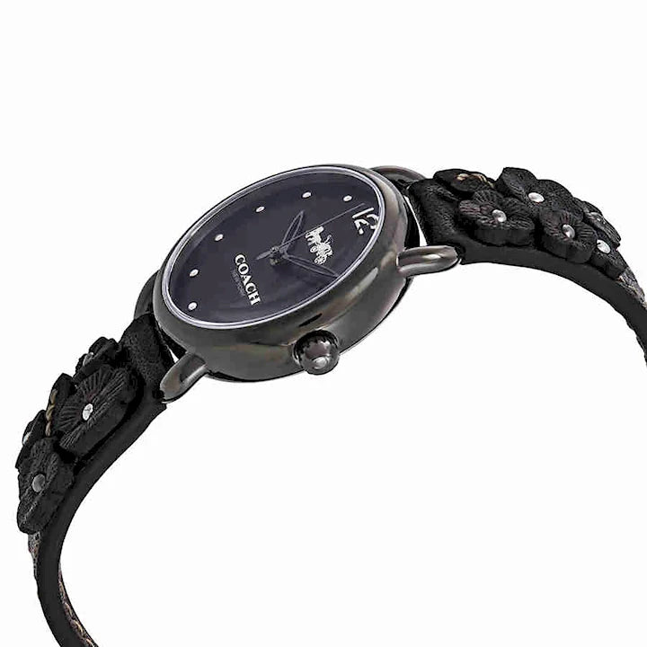 Coach Delancey Black Dial Black Leather Strap Watch For Women - 14502816 Buy Now By Coach