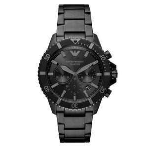 Emporio Armani Diver Chronograph Black Dial Black Steel Strap Watch For Men - AR11363 Buy Now By Emporio Armani