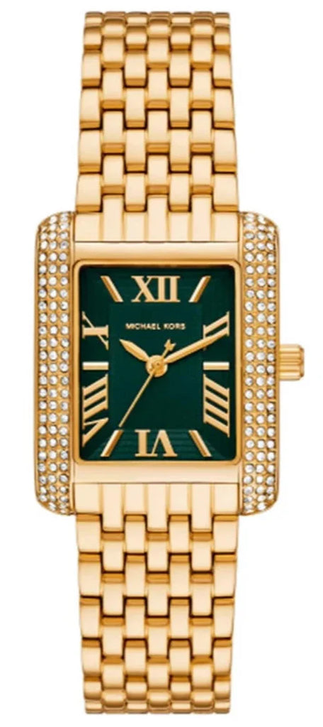 Michael Kors Emery Pave Analog Green Dial Gold Steel Strap Watch for Women - MK4742 Buy Now By Michael Kors