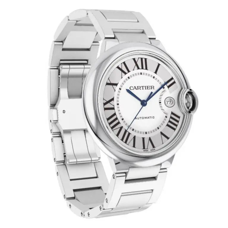 Cartier Ballon Bleu De Cartier Silver Dial Silver Steel Strap Watch for Men - WSBB0049 Buy Now By Cartier